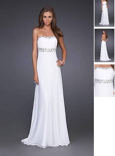 Langes Unglaubliches Abendkleid Weiß ID658