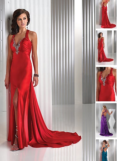 Sexy Unikat Abendkleid Ornamenteschmuck Rot ID980